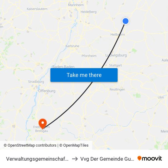 Verwaltungsgemeinschaft Möckmühl to Vvg Der Gemeinde Gundelfingen map