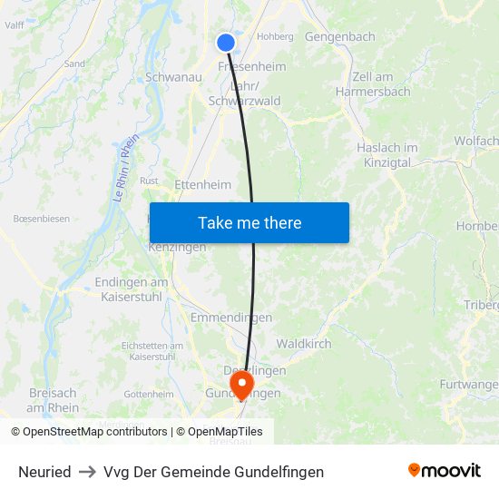 Neuried to Vvg Der Gemeinde Gundelfingen map