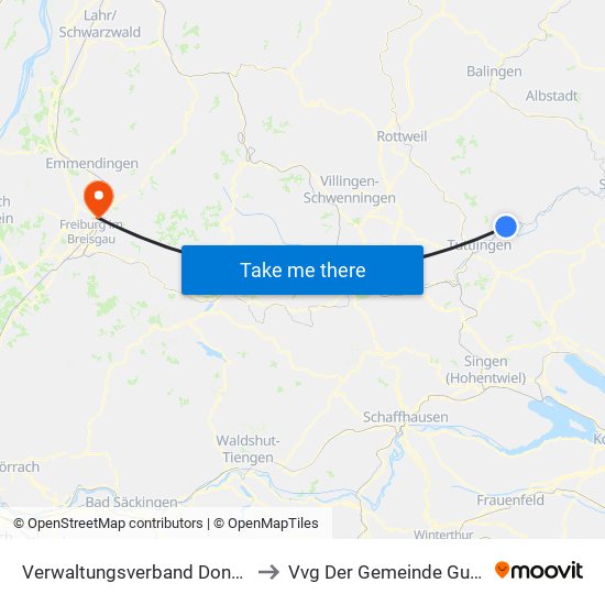 Verwaltungsverband Donau-Heuberg to Vvg Der Gemeinde Gundelfingen map