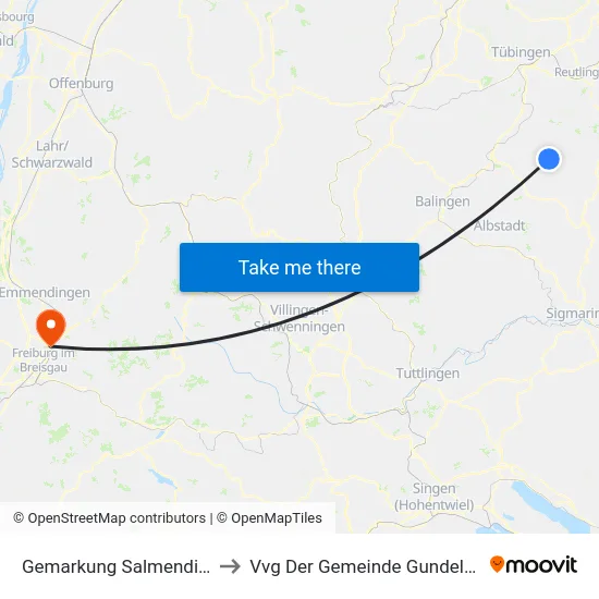 Gemarkung Salmendingen to Vvg Der Gemeinde Gundelfingen map