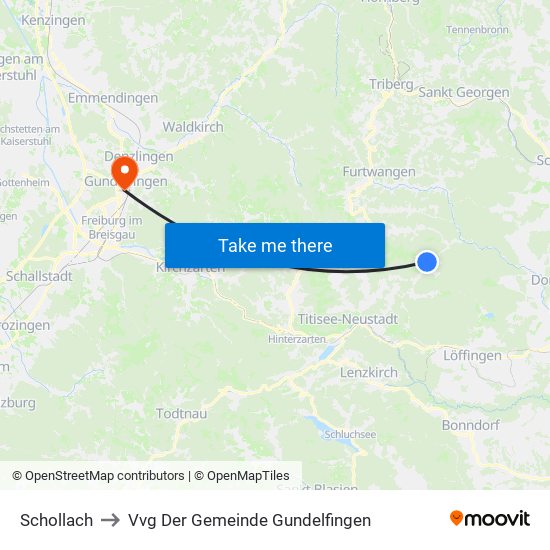 Schollach to Vvg Der Gemeinde Gundelfingen map