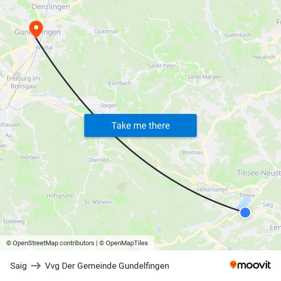 Saig to Vvg Der Gemeinde Gundelfingen map