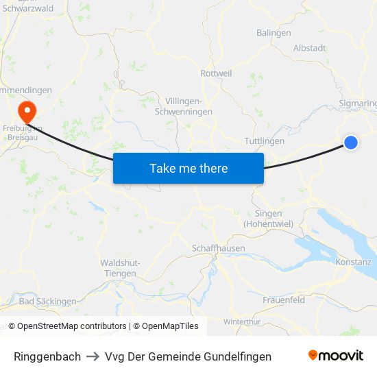 Ringgenbach to Vvg Der Gemeinde Gundelfingen map