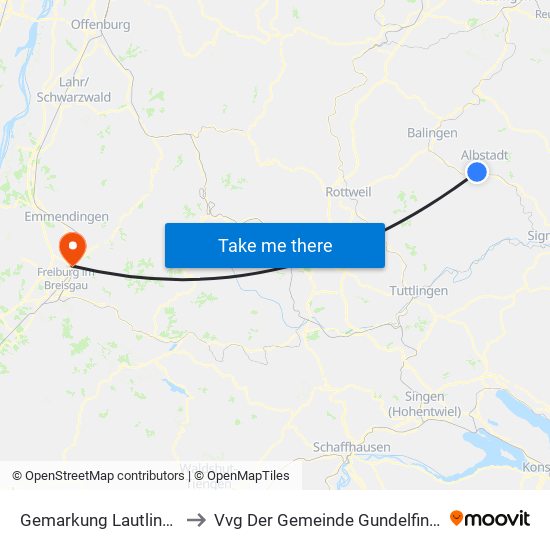 Gemarkung Lautlingen to Vvg Der Gemeinde Gundelfingen map