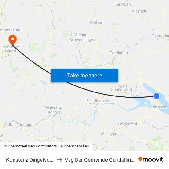 Konstanz-Dingelsdorf to Vvg Der Gemeinde Gundelfingen map