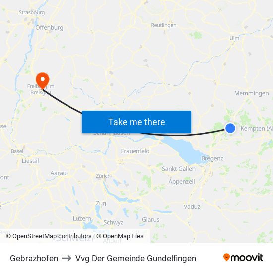 Gebrazhofen to Vvg Der Gemeinde Gundelfingen map
