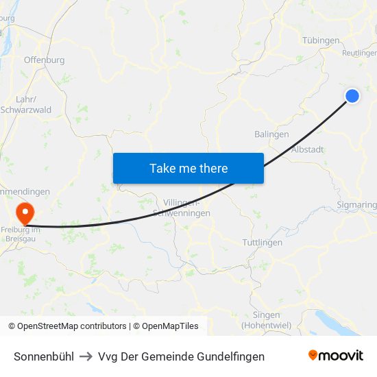 Sonnenbühl to Vvg Der Gemeinde Gundelfingen map