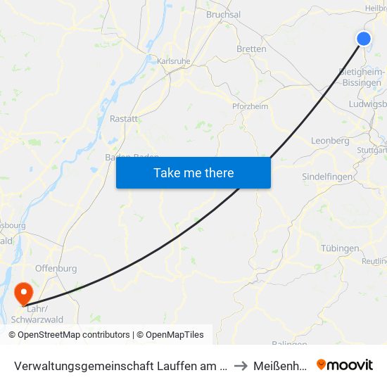 Verwaltungsgemeinschaft Lauffen am Neckar to Meißenheim map