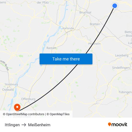 Ittlingen to Meißenheim map