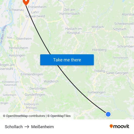 Schollach to Meißenheim map