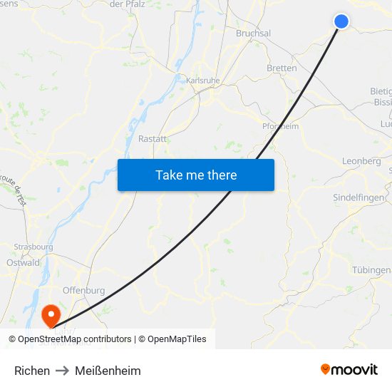 Richen to Meißenheim map