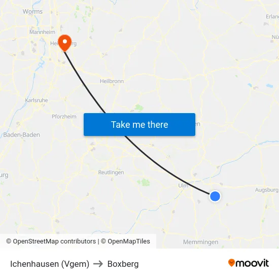 Ichenhausen (Vgem) to Boxberg map
