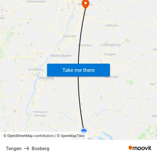 Tengen to Boxberg map