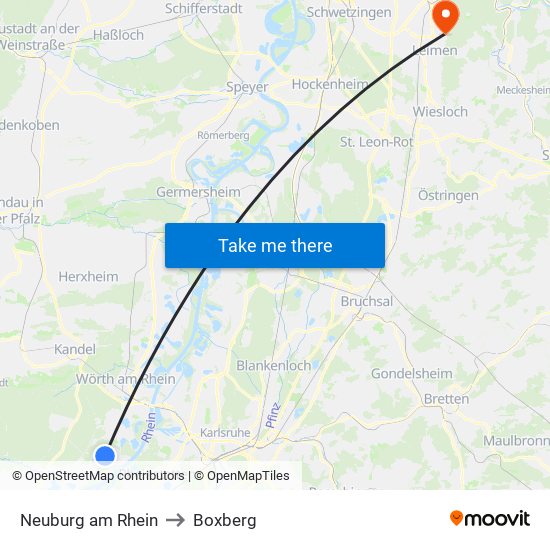 Neuburg am Rhein to Boxberg map