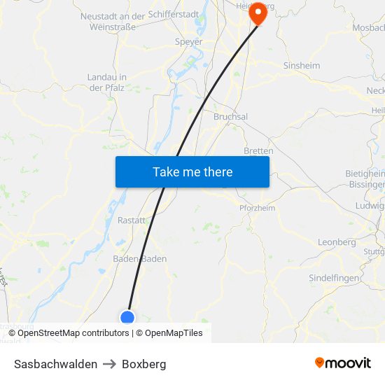 Sasbachwalden to Boxberg map