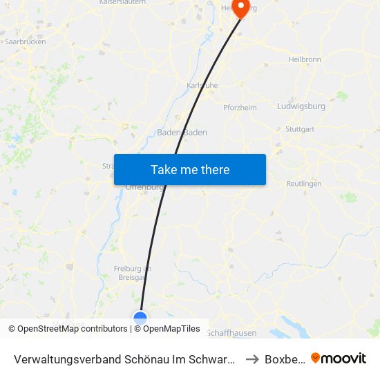 Verwaltungsverband Schönau Im Schwarzwald to Boxberg map