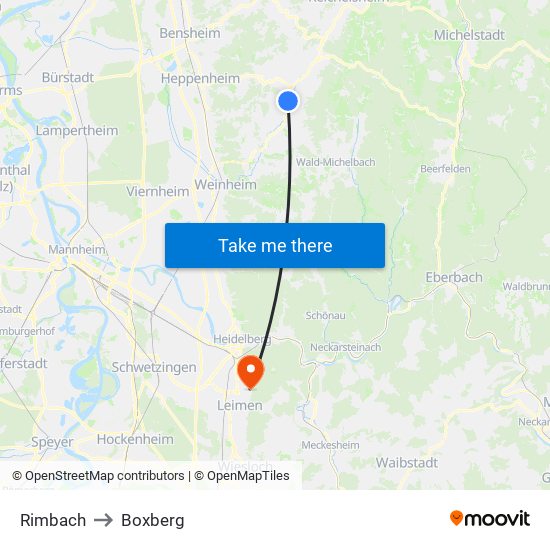 Rimbach to Boxberg map