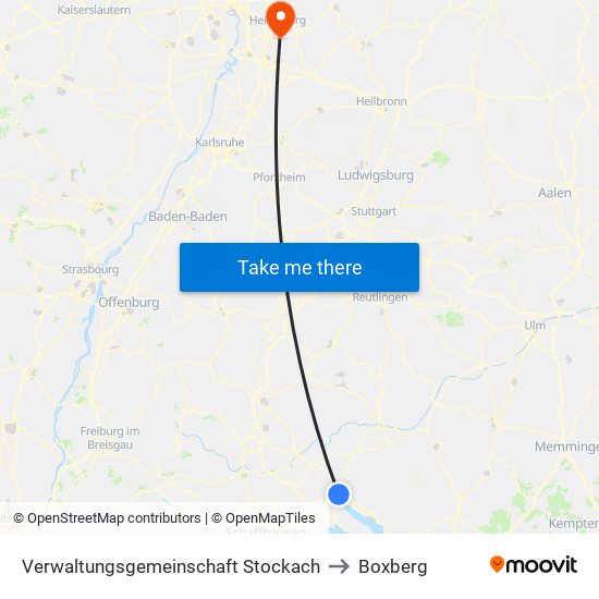 Verwaltungsgemeinschaft Stockach to Boxberg map