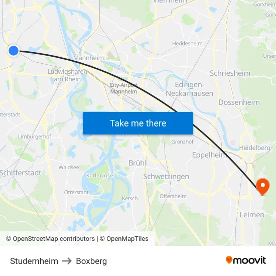 Studernheim to Boxberg map