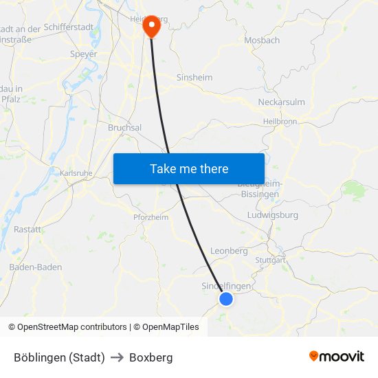 Böblingen (Stadt) to Boxberg map