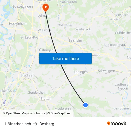 Häfnerhaslach to Boxberg map