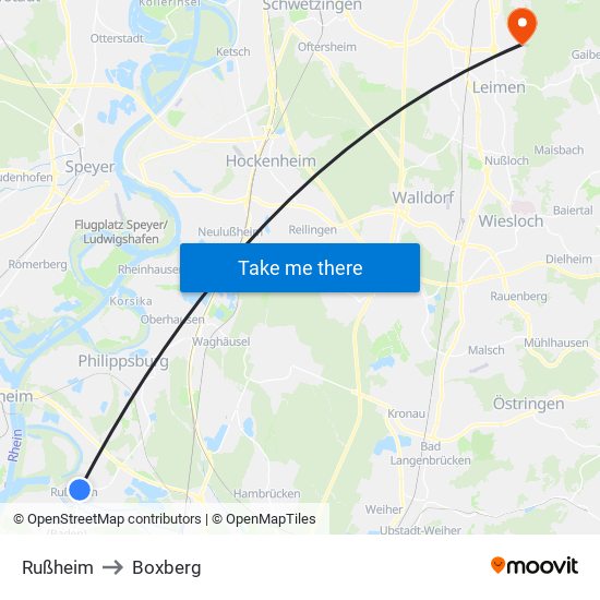 Rußheim to Boxberg map