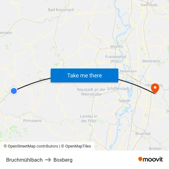 Bruchmühlbach to Boxberg map