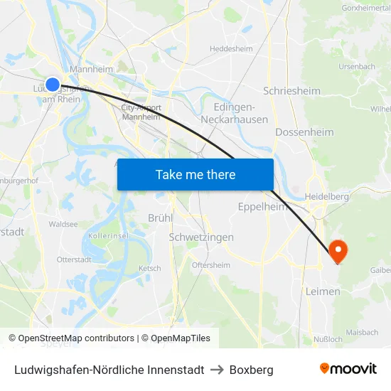 Ludwigshafen-Nördliche Innenstadt to Boxberg map