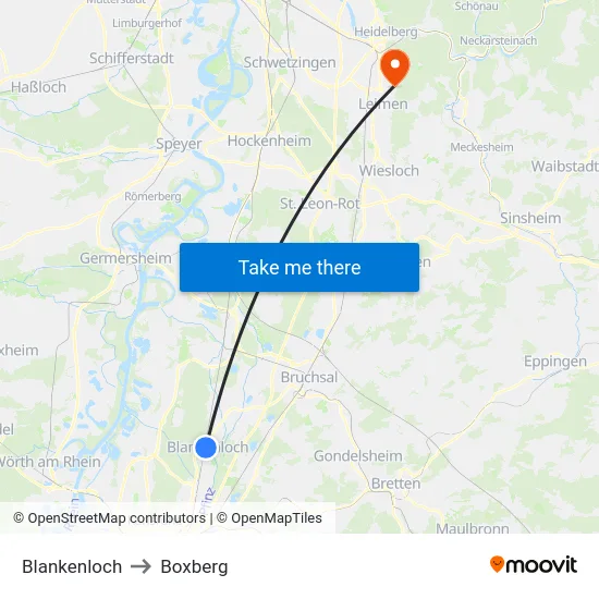 Blankenloch to Boxberg map