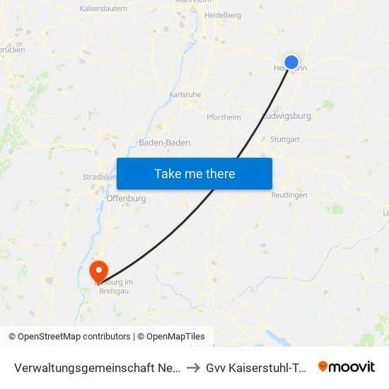 Verwaltungsgemeinschaft Neckarsulm to Gvv Kaiserstuhl-Tuniberg map