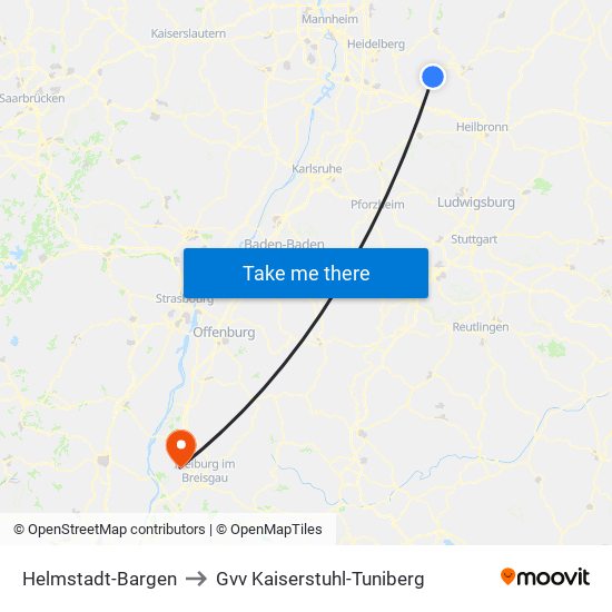 Helmstadt-Bargen to Gvv Kaiserstuhl-Tuniberg map