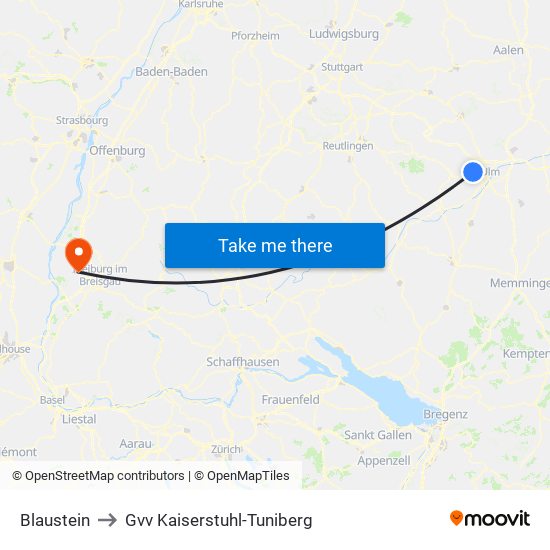 Blaustein to Gvv Kaiserstuhl-Tuniberg map