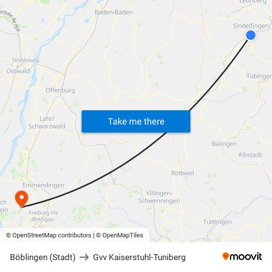 Böblingen (Stadt) to Gvv Kaiserstuhl-Tuniberg map