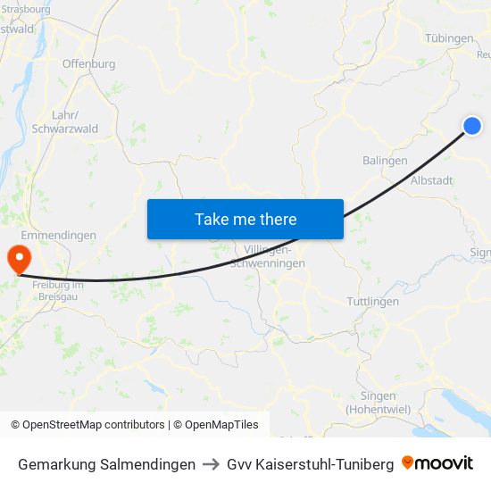 Gemarkung Salmendingen to Gvv Kaiserstuhl-Tuniberg map