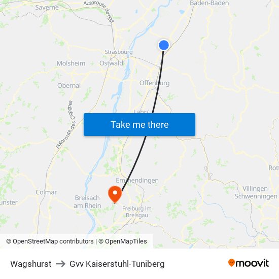 Wagshurst to Gvv Kaiserstuhl-Tuniberg map