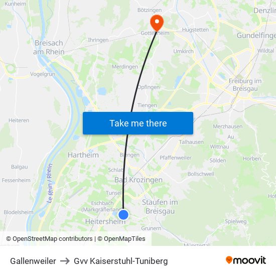 Gallenweiler to Gvv Kaiserstuhl-Tuniberg map