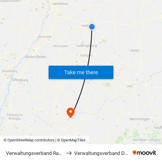 Verwaltungsverband Raum Weinsberg to Verwaltungsverband Donau-Heuberg map