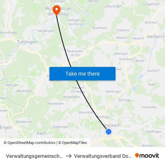 Verwaltungsgemeinschaft Stockach to Verwaltungsverband Donau-Heuberg map