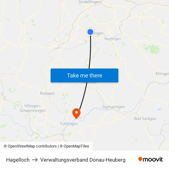 Hagelloch to Verwaltungsverband Donau-Heuberg map