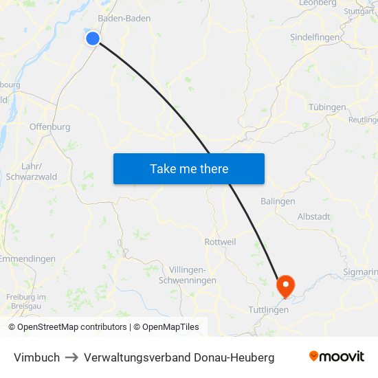 Vimbuch to Verwaltungsverband Donau-Heuberg map