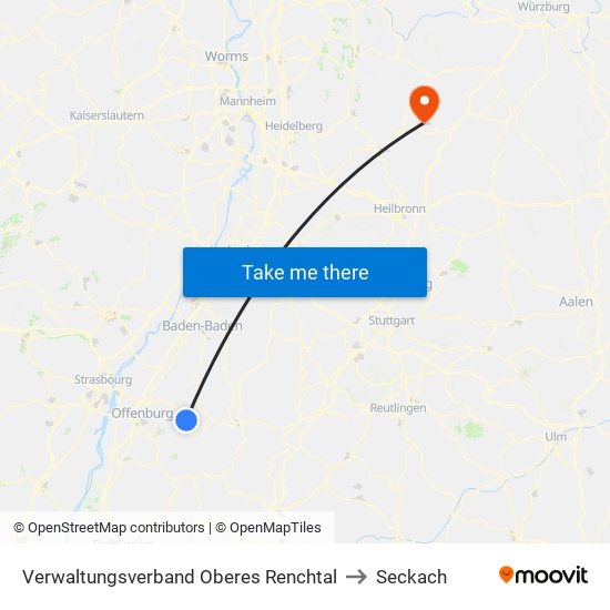 Verwaltungsverband Oberes Renchtal to Seckach map