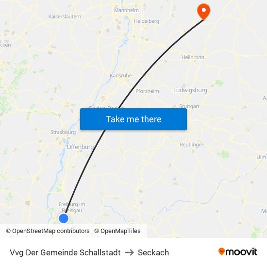 Vvg Der Gemeinde Schallstadt to Seckach map