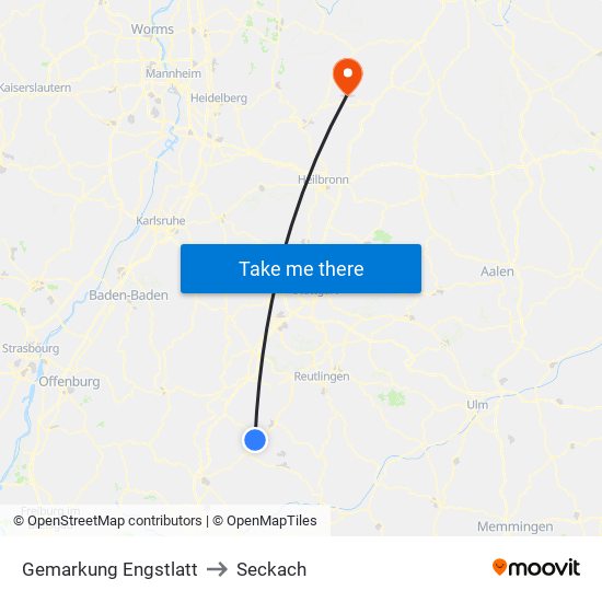 Gemarkung Engstlatt to Seckach map