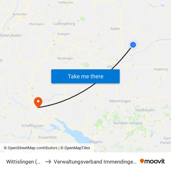 Wittislingen (Vgem) to Verwaltungsverband Immendingen-Geisingen map