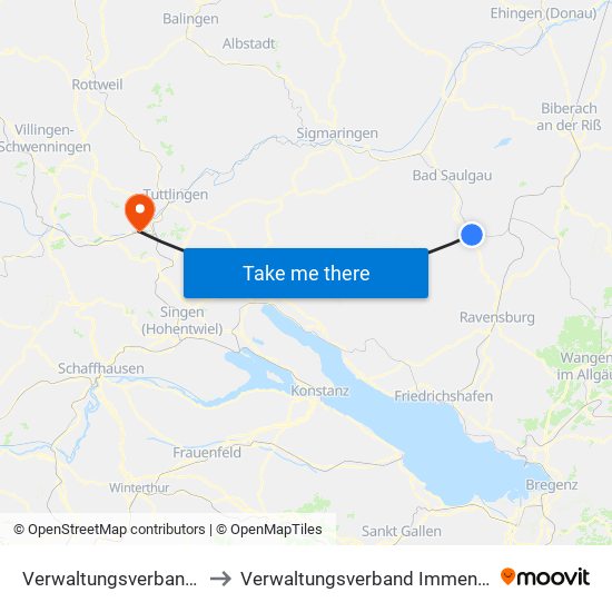 Verwaltungsverband Altshausen to Verwaltungsverband Immendingen-Geisingen map