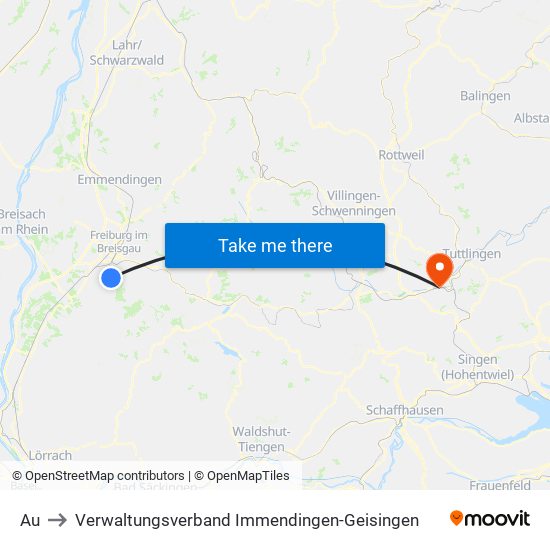 Au to Verwaltungsverband Immendingen-Geisingen map