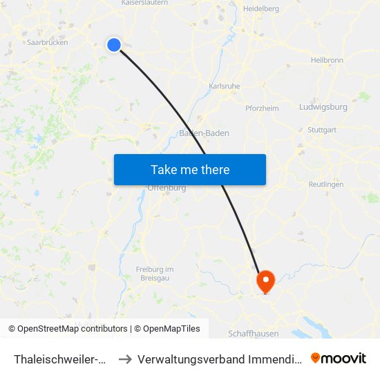 Thaleischweiler-Wallhalben to Verwaltungsverband Immendingen-Geisingen map