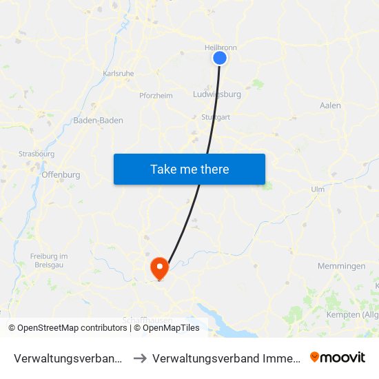 Verwaltungsverband Flein-Talheim to Verwaltungsverband Immendingen-Geisingen map