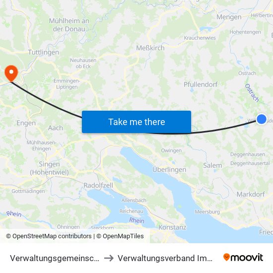 Verwaltungsgemeinschaft Wilhelmsdorf to Verwaltungsverband Immendingen-Geisingen map