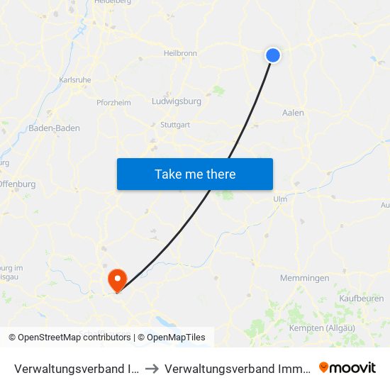 Verwaltungsverband Ilshofen-Vellberg to Verwaltungsverband Immendingen-Geisingen map